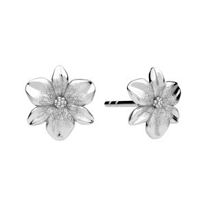 Závěsná náušnice špunt - květ pomněnky*stříbrná AG 925*KLS ODL-01627 9x9 mm