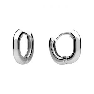 Anglický ušní háček - oválná poutková náušnice*stříbrná AG 925*BZO OWS-01186 16,8x17,5 mm