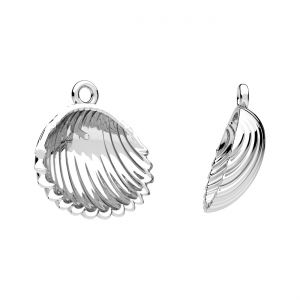 Přívěsek - mušle osazení perla 6mm*stříbrná AG 925*CON-1 ODL-01620 15,7x17 mm