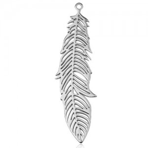 Pendant - feather*sterling silver AG 925*BIG BL 12 - 0,8 mm