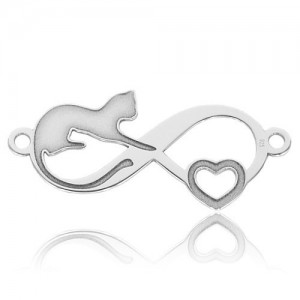 Connector pendant - infinity with cat*sterling silver AG 925*BL 965 - 0,4 mm