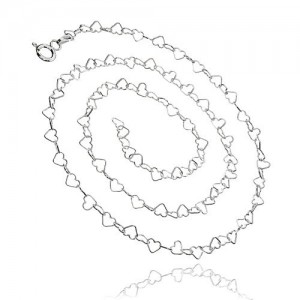 Bracelet heart chain with spring ring clasp*sterling silver AG 925*MC045 - 18 cm