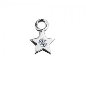 Pendant - small star with stone*sterling silver AG 925*S-CHARM 455  
