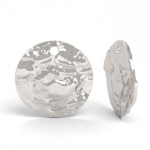 Pendant - round hammered plate*sterling silver AG 925*S-CHARM 789