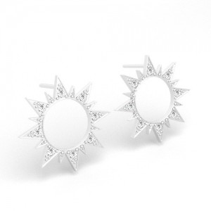 Stud earring - sun with crystals*sterling silver AG 925*SZ 525