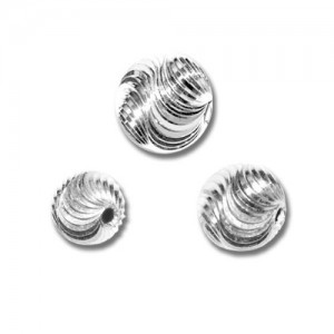 Pass-through bead - diamond-cut*sterling silver AG 925*T01P - 4 mm  